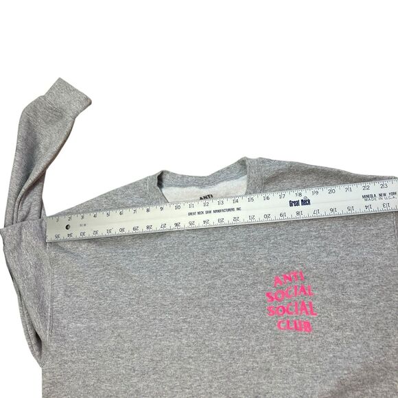 Anti Social Social Club Streetwear Sweatshirt Large Grey Pink ASSC Pullover - Picture 7 of 9